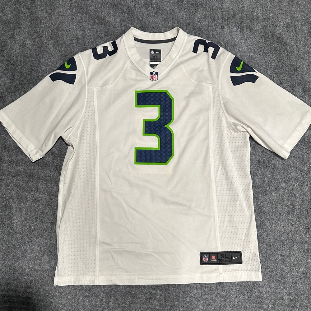 NFL White Seahawks Jersey #3 Wilson